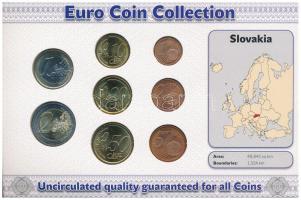 Szlovákia 2009-2011. 1c-2E (8xklf) forgalmi összeállítás "The Euro Coins of Slovakia" kart...
