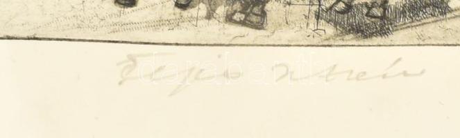 Fejes István (1940-1982): Örvényes télen. Rézkarc, papír, jelzett, számozott (93/100), kissé foltos,...