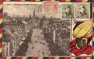Antwerp, Anvers; Panorama de l'Avenue De Keyzer / avenue, TCV card