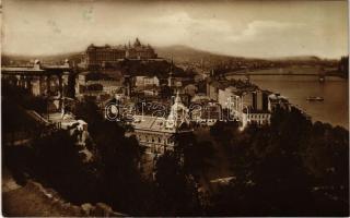 1927 Budapest I. látkép a Szent Gellért szoborral, hajó (fl)