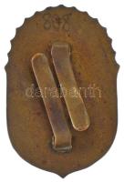 1920. "Vitézi Jelvény" zománcozott bronz jelvény, bronz kard rátéttel, hátlapon ferde rögz...