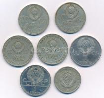 Szovjetunió ~1960-1980. 1R Cu-Ni (7x, több klf) T:XF
Soviet Union ~1960-1980. 1 Rouble Cu-Ni (7x, m...