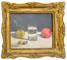 Gáspárdy A. (?-?) jelzéssel, XX. sz. első fele: Asztali csendélet. Olaj, karton, jelzett. Dekoratív,...