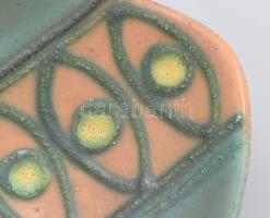 Szemes design tálka. Mázas kerámia, jelzés nélkül, hibátlan 19x20 cm