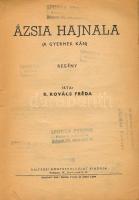 B. Kovács Fréda: Ázsia hajnala. A gyermek kán. Bp., Bajtársi Könyvszolgálat. Kiadói papírkötés, vise...