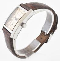 Armani kvarc óra, jelzett, működik, bőr szíjjal, 25x39 mm