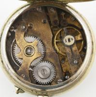 Roskopf zsebóra kissé sérült számlappal, működik, d: 51 mm