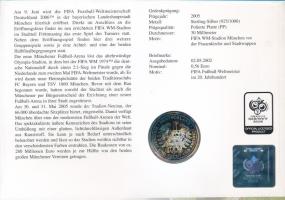 Németország 2005. "FIFA Labdarúgó Világbajnokság Németország 2006 / München" Ag emlékérem ...