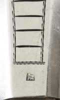 Art deco tortalapát. Ezüst nyelű, szaru. Jelzett 21 cm