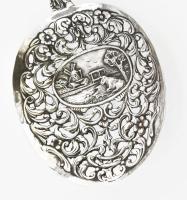 Habos kanál. Szélmalom domborművel, Áttört . Ezüst (Ag) jelzett 18,5 cm, 40 g