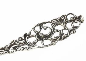 Habos kanál. Szélmalom domborművel, Áttört . Ezüst (Ag) jelzett 18,5 cm, 40 g