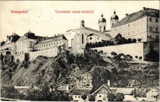 1908 Veszprém, várrészlet észak-keletről. Krausz Ármin fia kiadása (Rb)