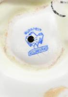 2 db Aquincumi figurális porcelán: cipőt fűző kisfiú + kislány, kézzel festettek, jelzettek, hibátla...