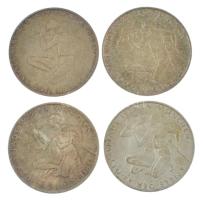 NSZK 1972D,F,J,G 10M Ag "Müncheni Olimpia - térdelő atléták" (4xklf), eredeti "XX. Ol...