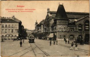 1911 Budapest IX. Vámház körút, villamos, Központi vásárcsarnok, kávéház (EK)