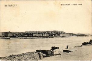 1909 Budapest I. Budai részlet a pesti rakpartról nézve, Margit híd (EK)