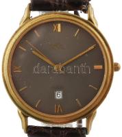 Royal kvarc karóra. működő szerkezettel, bőr szíjjal. elem nélkül d: 35 mm