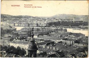 1918 Budapest, Dunai látkép a budai és pesti oldalakkal (EK)