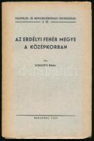 Iczkovits Emma: Az erdélyi Fehér megye a középkorban. Település- és Népiségtörténeti Értekezések 2. sz. Bp., 1939., (Sylvester-ny.), 88+2 p. + 2 (térképek, az egyik kihajtható) t. Kiadói papírkötés, a borítón kis szakadással.