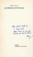 Oby (Obersovszky) Gyula: Játékos istenek. É.n., h.n. DEDIKÁLT! Kiadói papírkötés, jó állapotban