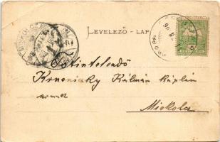 1908 Bashalom (Tiszaeszlár), Kápolna, Park, gőzmozdony, vonat. Hunyady László fényképész. Art Nouvea...