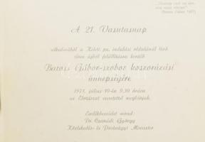1971 A 21. Vasutasnap meghívója, színes illusztrációkkal, viaszpecséttel, 5 sztl. lev
