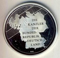 Németország DN "Német szövetségi kancellárok - Konrad Adenauer" Ag 20g emlékérem T:PP