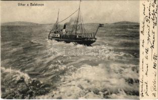 1905 Balaton, Vihar a Balatonon, gőzhajó (EK)