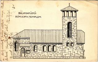 1935 Balatonfűzfő, Római katolikus templom. A templom alap javára kiadja a Fűzfői Oltár Egyesület (EK)