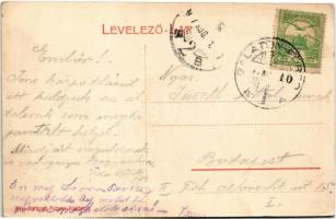 1907 Tihany, a tihanyi templom visszhangverő oldala, mellette a visszhangrontó villa. Kurzweil Frigy...