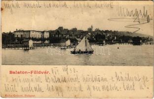 1902 Balatonföldvár, strand, vitorlás. Klösz György kiadása (Rb)