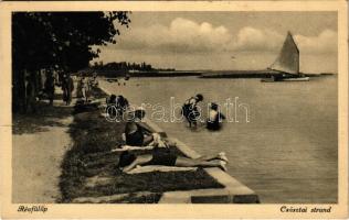 Révfülöp, Császtai strand, vitorlás. Monostory György kiadása