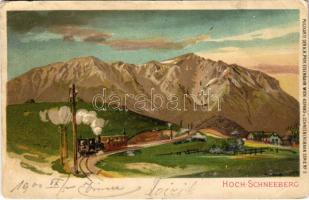 1900 Hochschneeberg. Postkarte der K.k. Priv. Eisenbahn Wien-Aspang u. Schneebergbahn Serie No. 2. Art Nouveau, litho (EK)