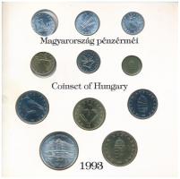 1993. 10f-200Ft (11xklf) forgalmi sor, benne 200Ft Ag "MNB", "Magyarország pénzérméi&...