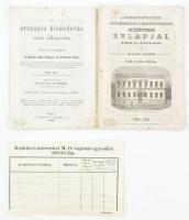 1864,1865 A kisdedovó intézeteket Magyarországban terjesztő egyesület intézetének évlapjai 3 db nyomtatvány az óvodákkal kapcsolatban 24 + 8 +1 p