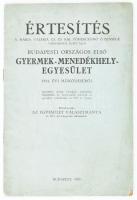 1915 Mária Valéria gyermek menhely egyesület működése nyomtatvány 26p.