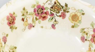 Zsolnay pillangó mintás 6 személyes kompótos készlet. Kézzel festett, jelzett, hibátlan. Eredeti dís...