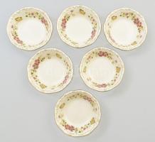 Zsolnay pillangó mintás 6 személyes kompótos készlet. Kézzel festett, jelzett, hibátlan. Eredeti dís...