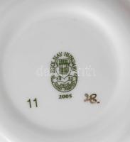 Zsolnay pillangó mintás mokkás készlet. Hat személyes plusz egy gyertyatartó. Kézzel festett, jelzet...