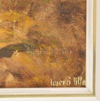 Losonci Lilla (1930-): Tearózsák. Olaj, farost, jelzett. Dekoratív fakeretben, 60×40 cm