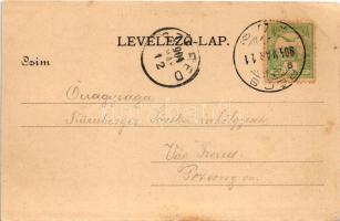 1904 Pécs, indóház, vasútállomás. Fürst Lipót kiadása (fl)