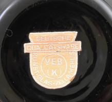 Zella Mehls német iparművész üveg váza. Jelzett, kézzel festett, hibátlan 16 cm