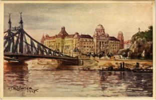 Budapest XI. Szent Gellért fürdő és szálló. Budapest Székesfőváros Idegenforgalmi Hivatala kiadása s: A. Richter jun. (ragasztónyom / glue mark)