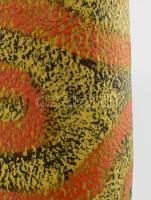 Padlóváza. Színes, hólyagos mázzal. Kézzel festett, jelzett, minimális mázhibával 49 cm