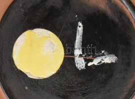 Jelzett iparművész fatörzs mintás váza. Kézzel festett, jelzett, alján kis lepattanással 35 cm