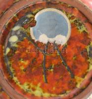 Retro mázas kerámia díszváza. Jelzett, hibátlan 31 cm