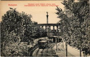 Budapest XIV. Városliget, részlet a földalatti villamos vasúttal. Taussig 77. 1915/18. (EK)