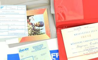 cca 1970-1980 IBUSZ külföldi társasutazás részvételi jegyek + MALÉV repülőjegy + Soviet Airlines ang...