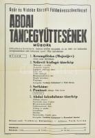 1961 Győr és Vidéke Körzeti Földművesszövetkezet abdai táncegyüttesének műsora, plakát, hajtva, 58x41,5 cm