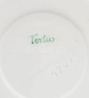 Herendi Tertia teás csésze aljjal. Kézzel festett, jelzett, hibátlan